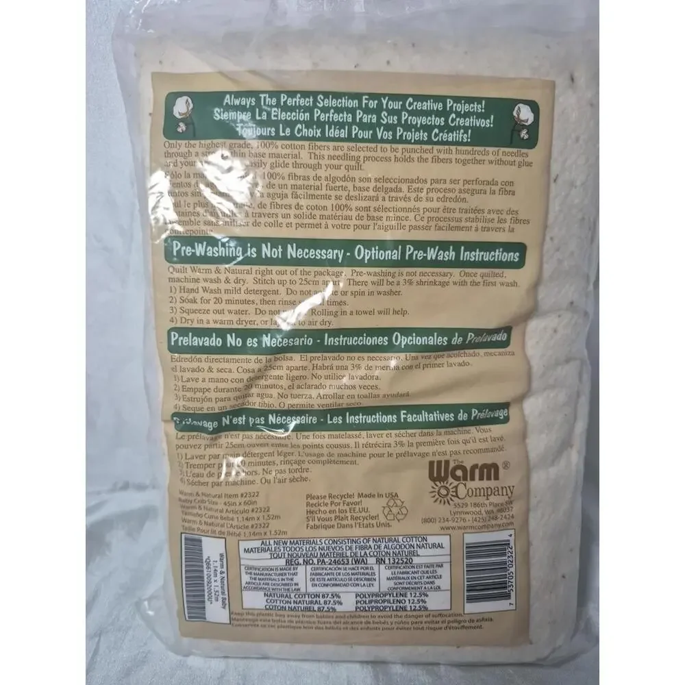 Warm Company Warm & Natural Cotton Batting-Crib Size 45
